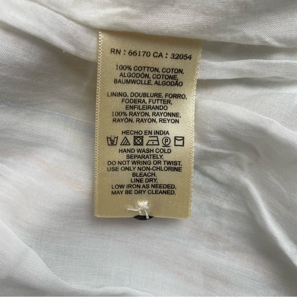 Maeve Anthropologie Dress Women 8 Cream Striped Knee Length Cotton Short Sleeve - Picture 13 of 16